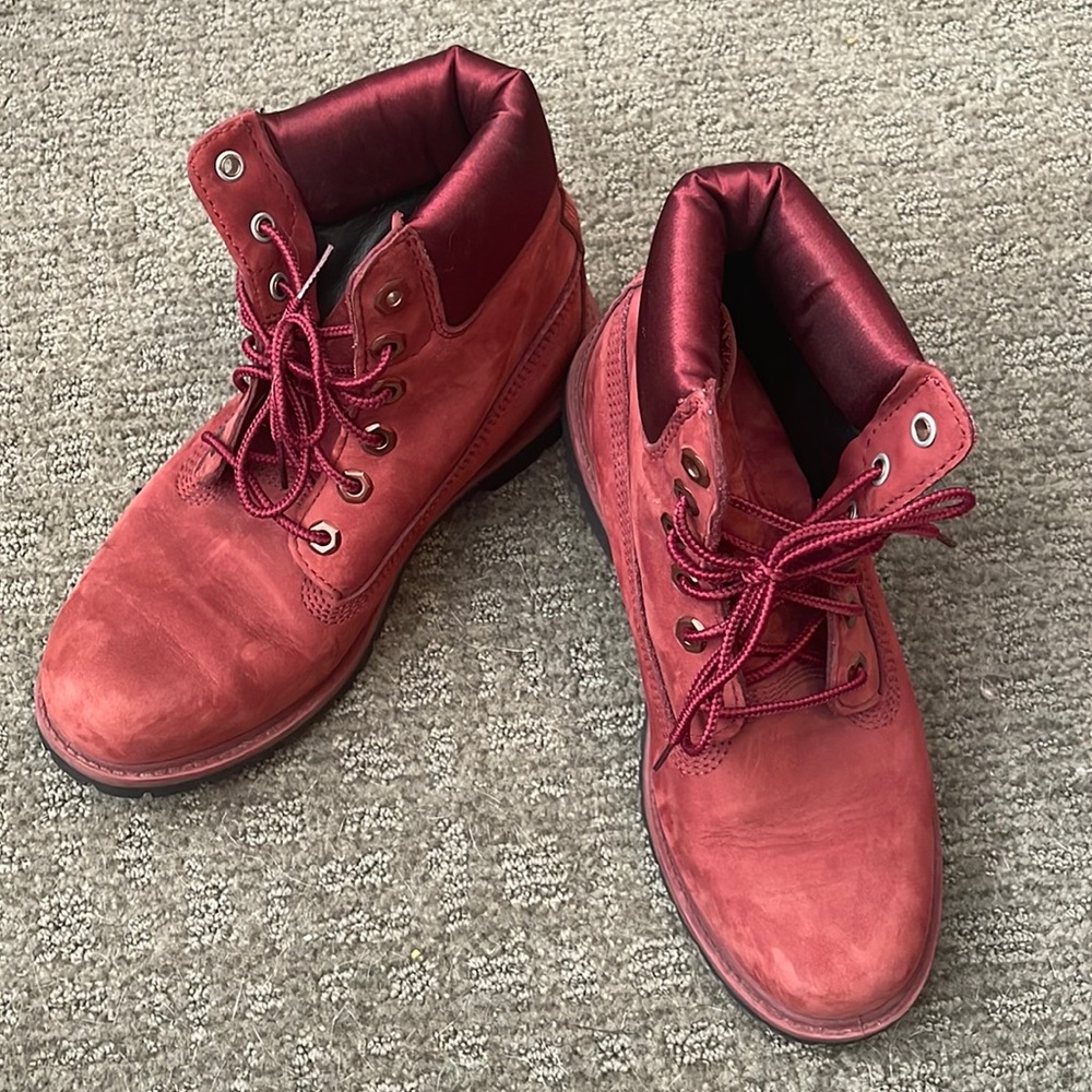 Maroon Timberland Boots